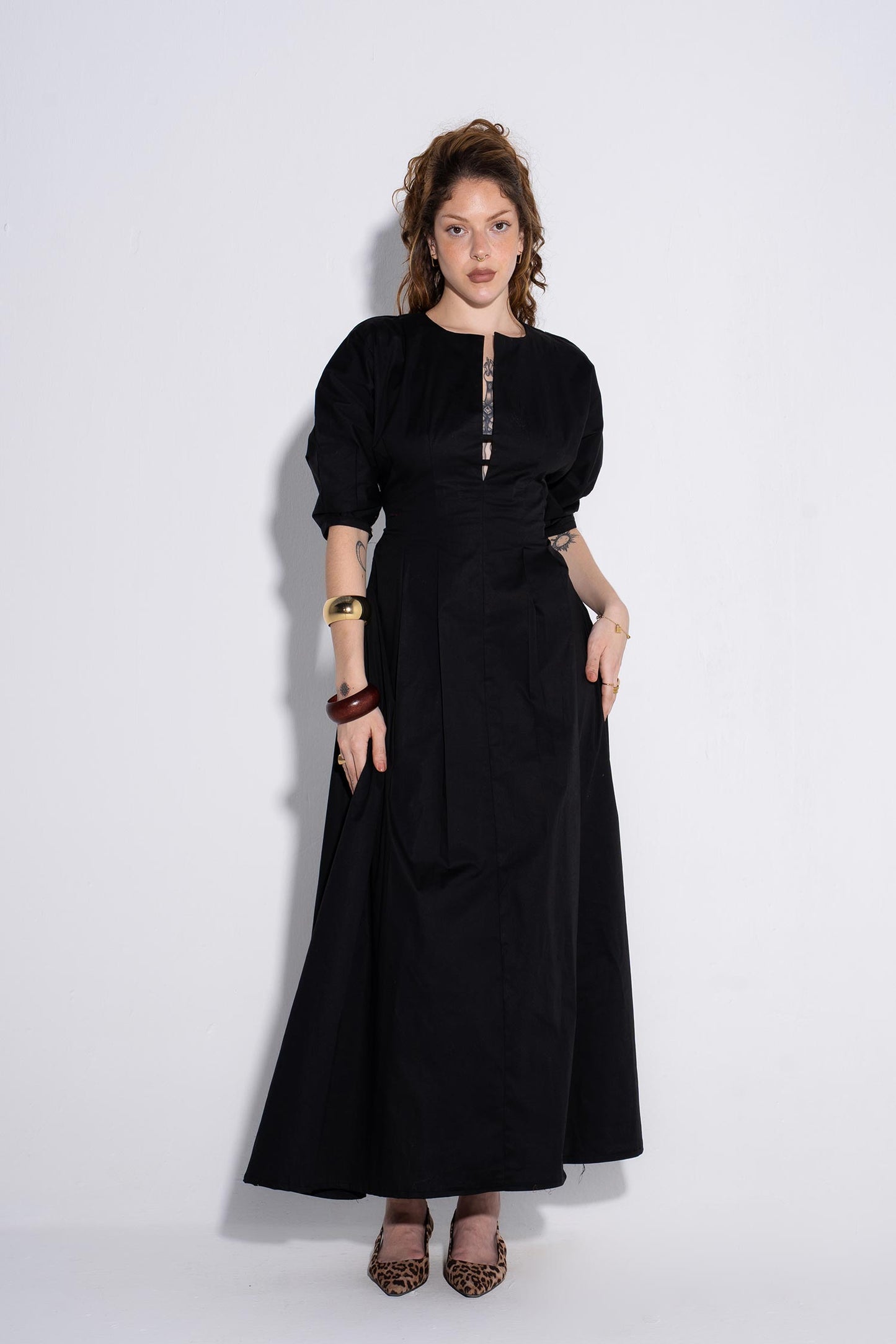 Cherry Crush Midi Dress - Black