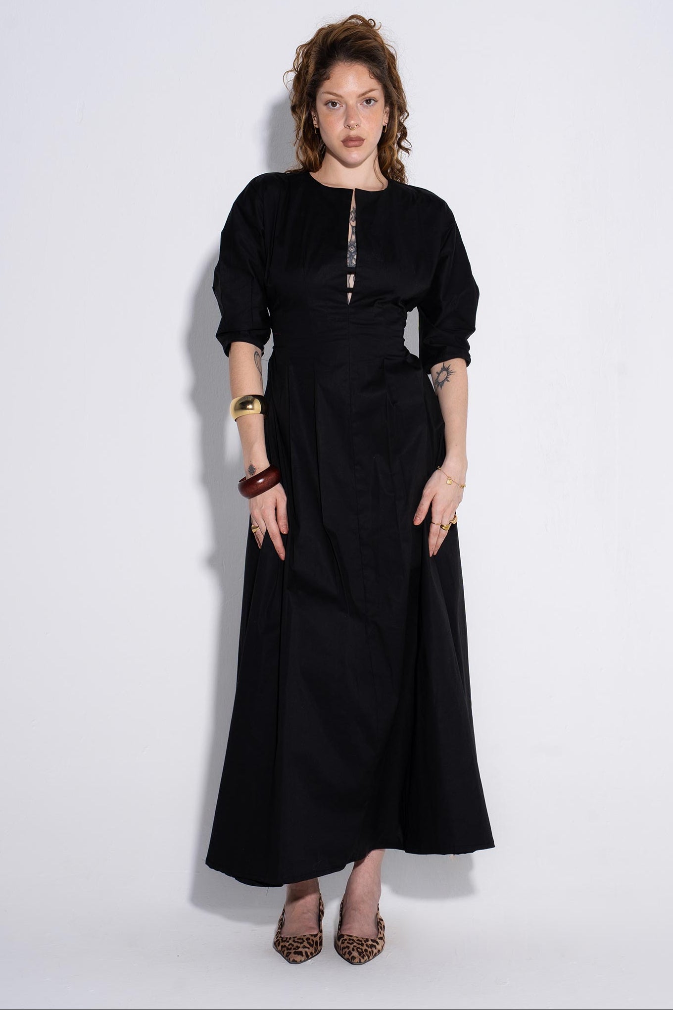 Cherry Crush Midi Dress - Black