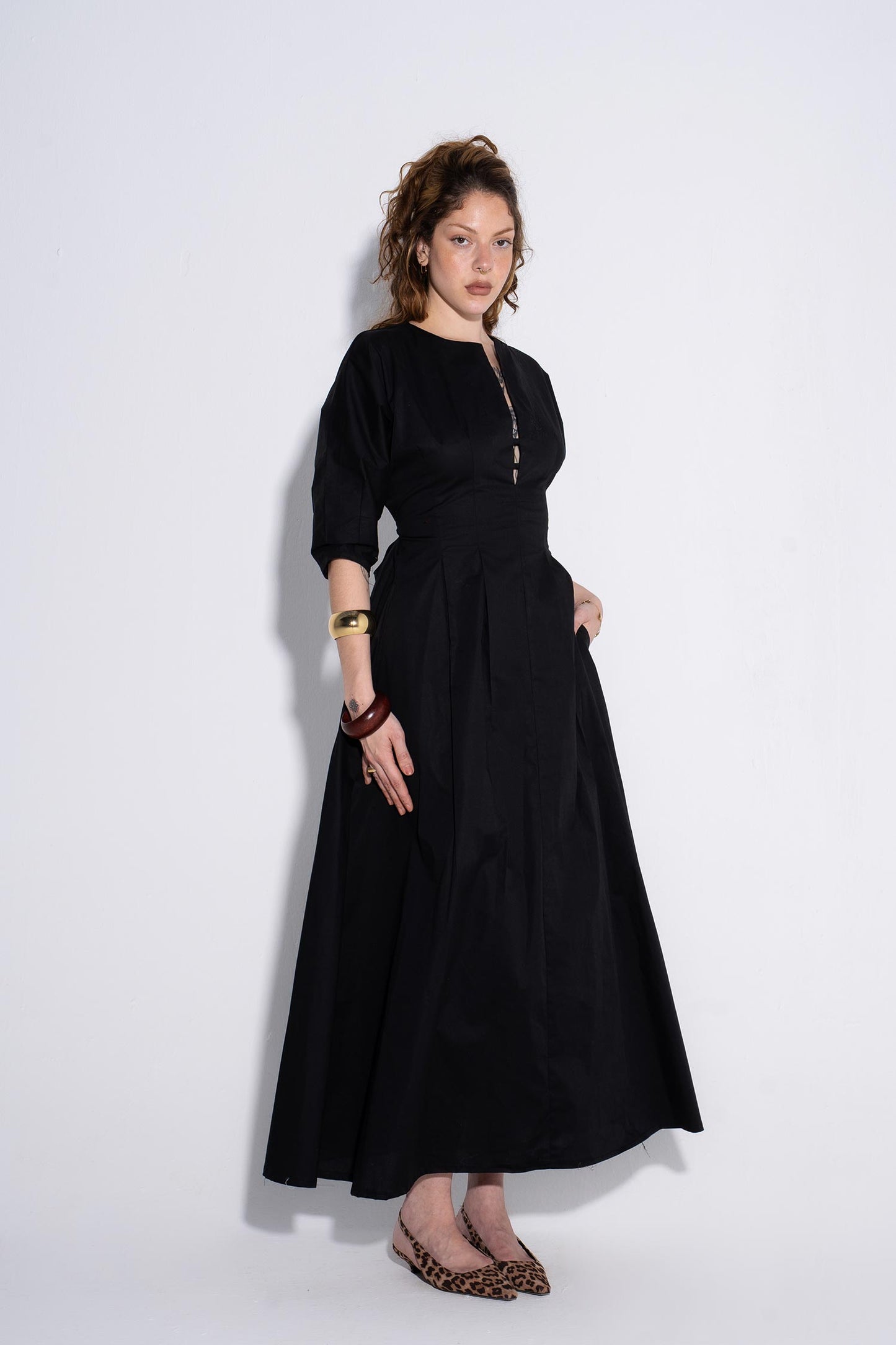 Cherry Crush Midi Dress - Black