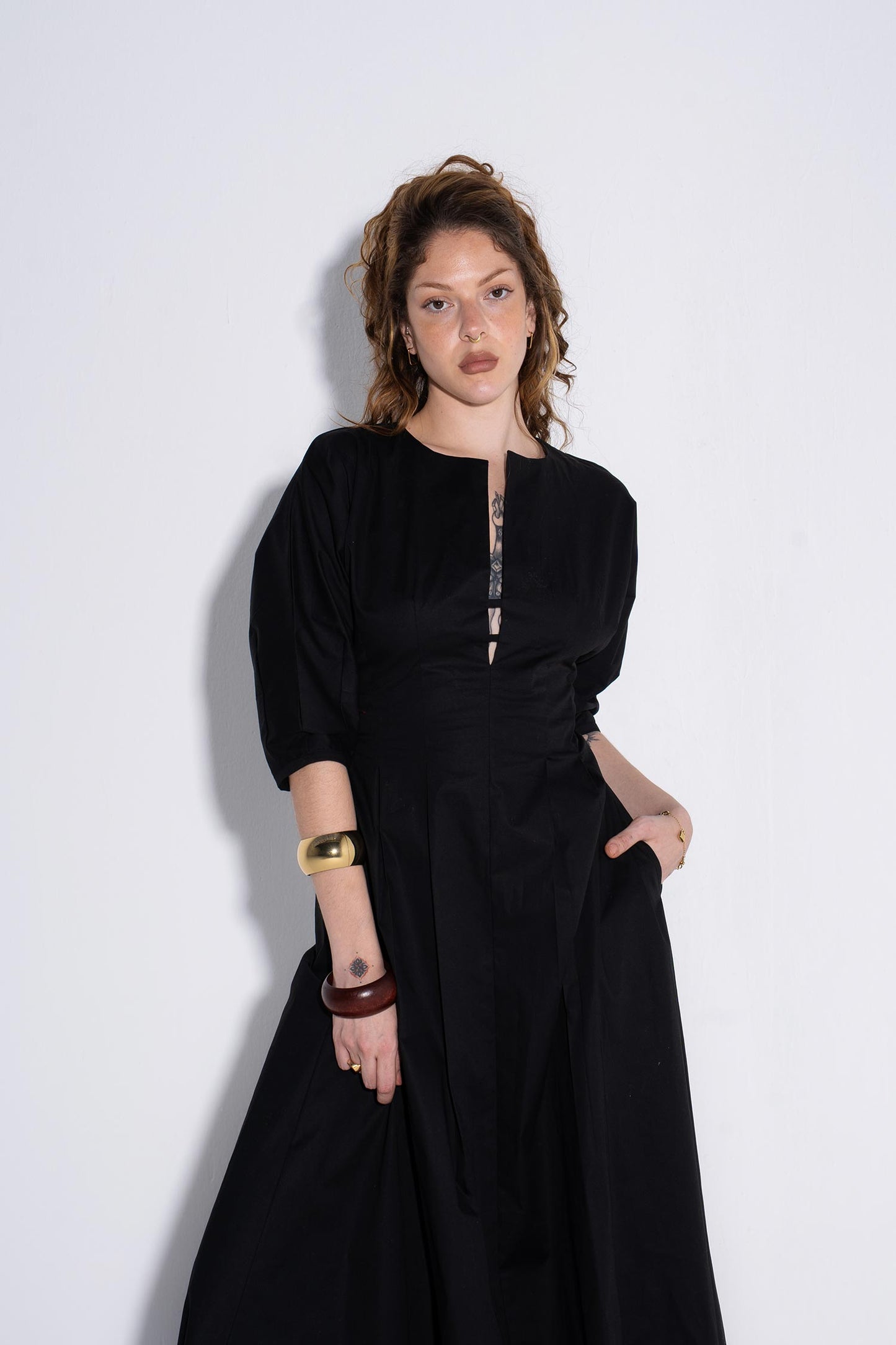 Cherry Crush Midi Dress - Black