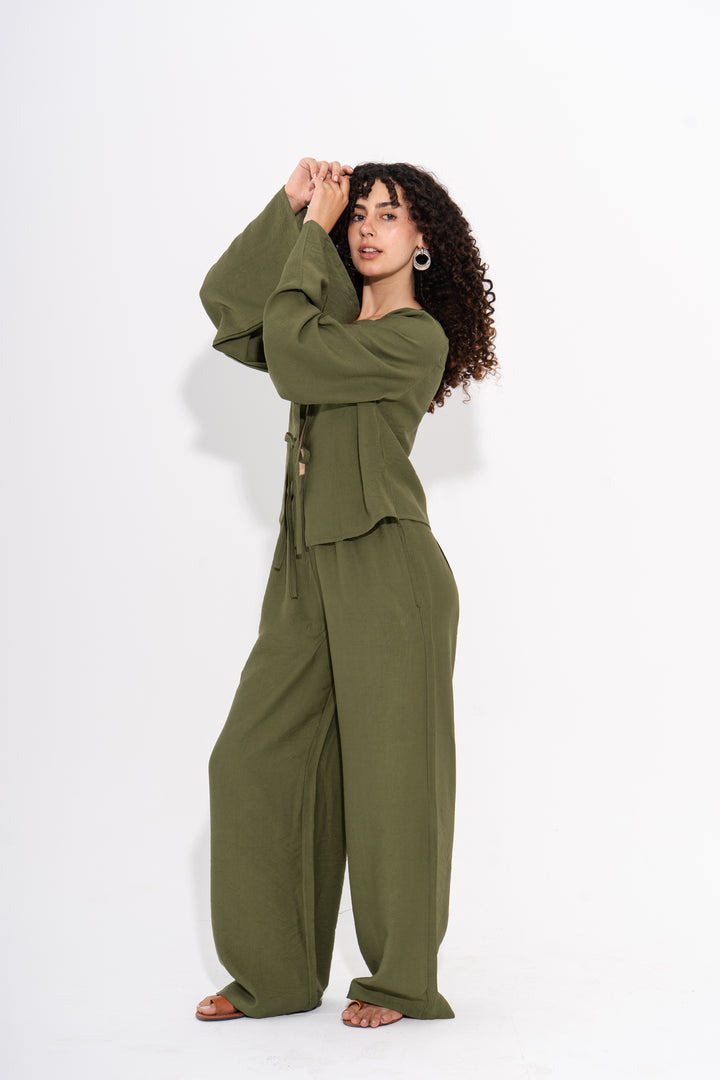 Boho Linen Set - Olive