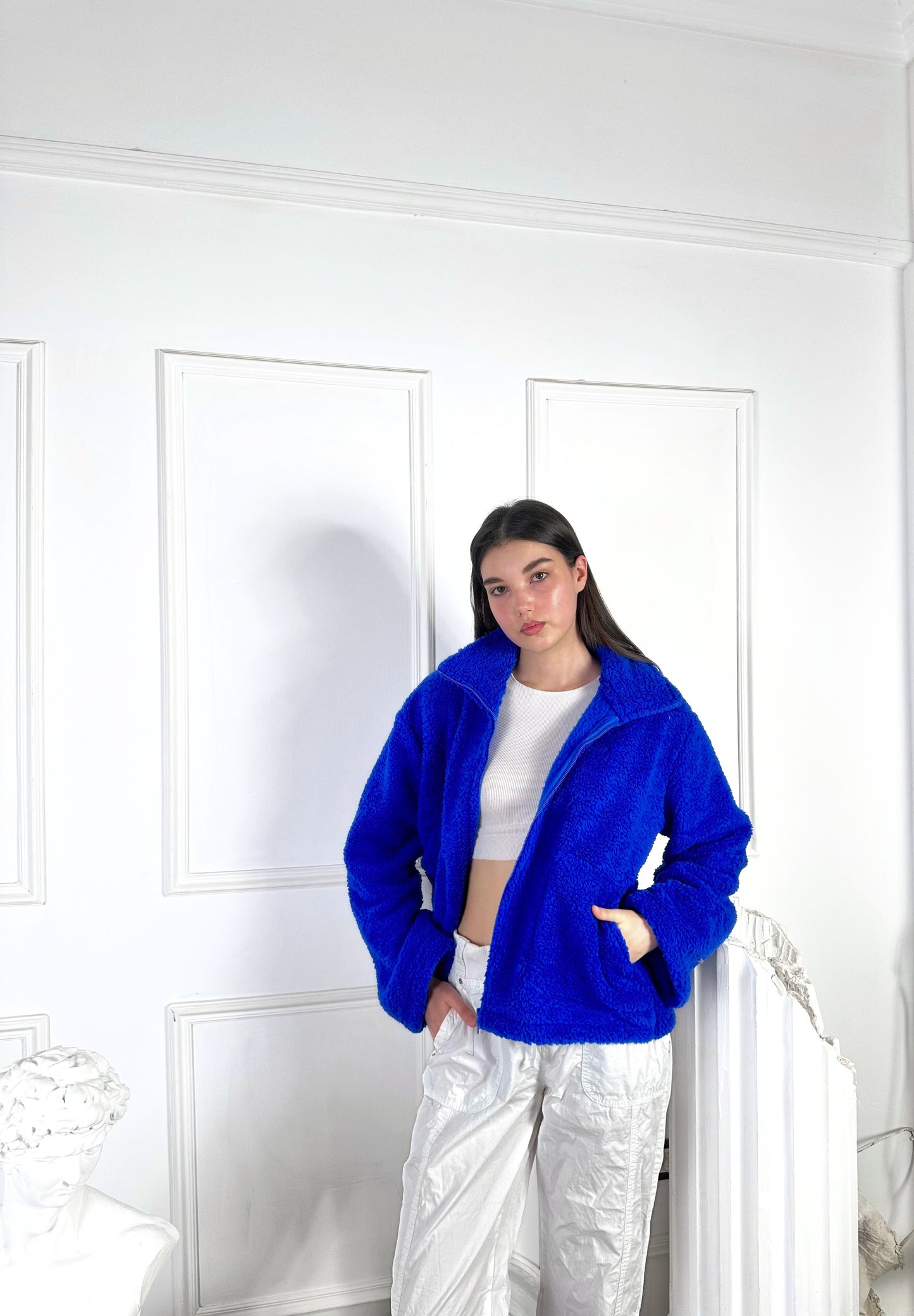 Teddy Fur Jacket - Royal Blue