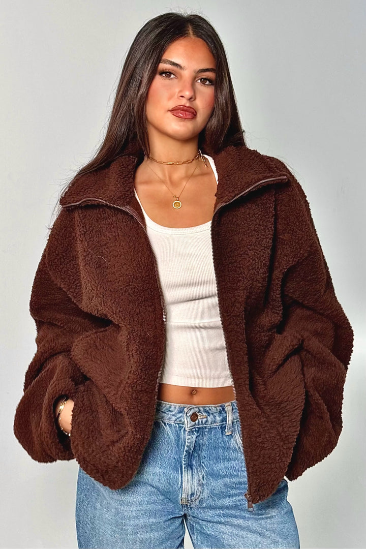 Teddy Fur Jacket - Brown