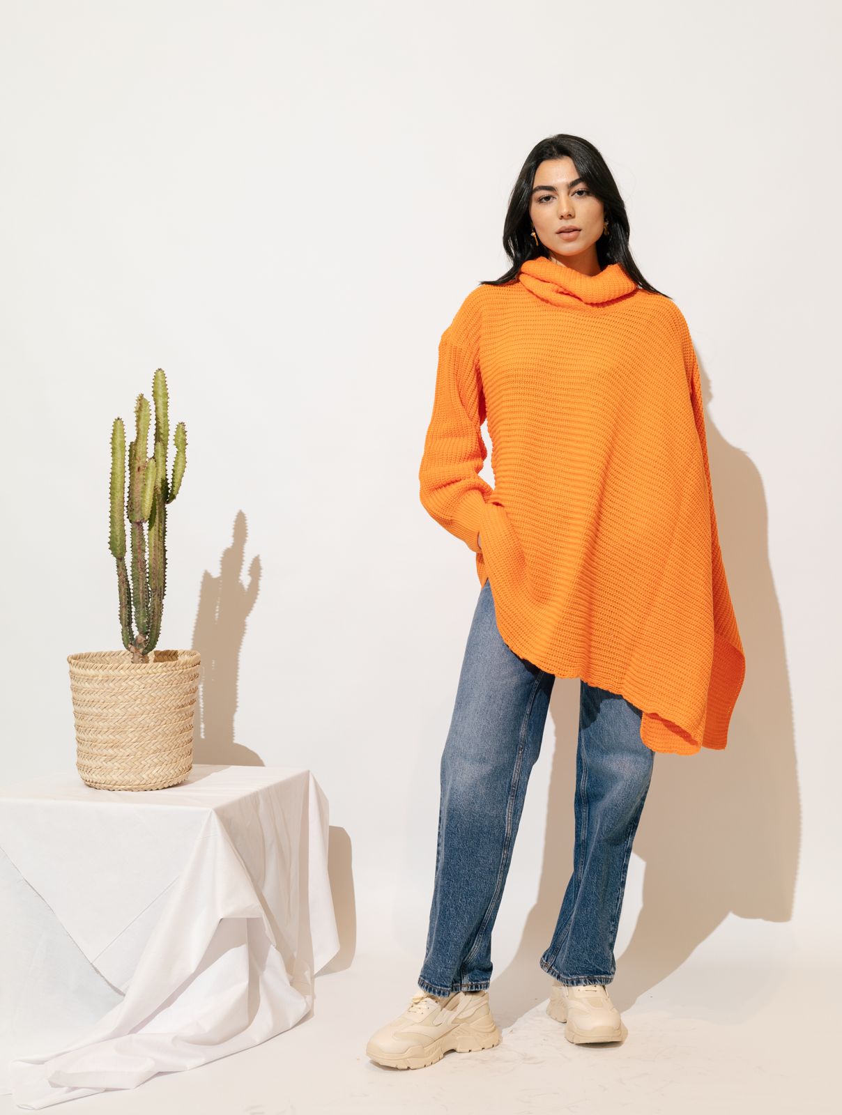 Open Shoulder Knitted Pullover