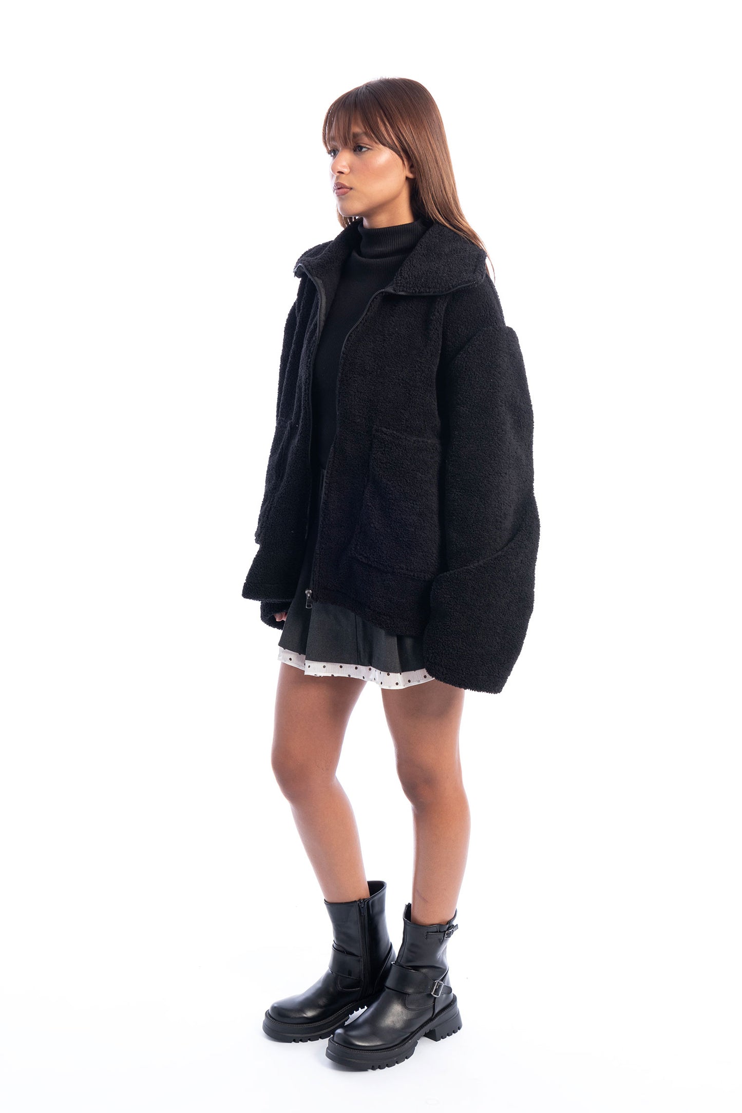 Teddy Fur Jacket - Black