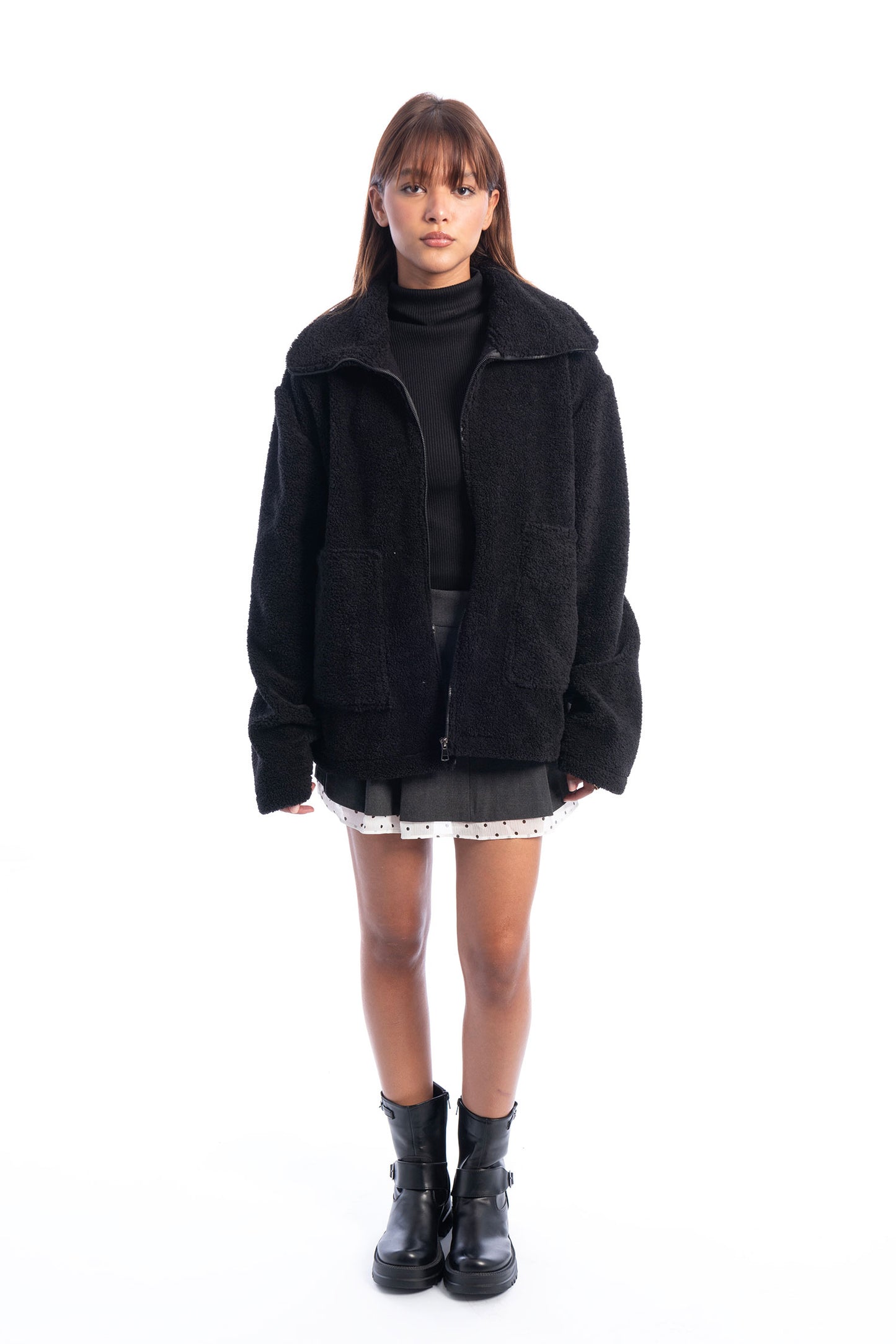 Teddy Fur Jacket - Black