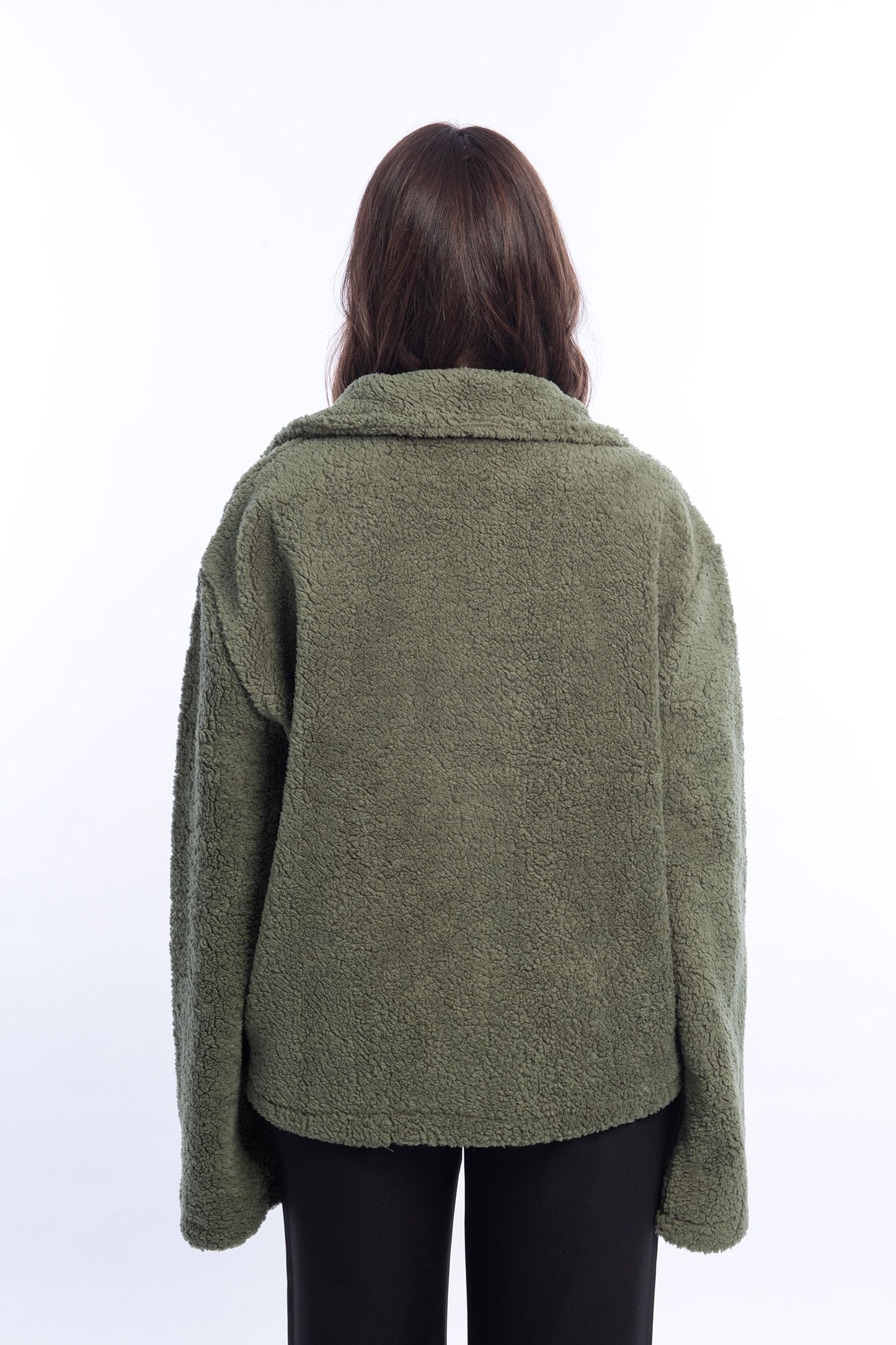 Teddy Fur Jacket - Olive