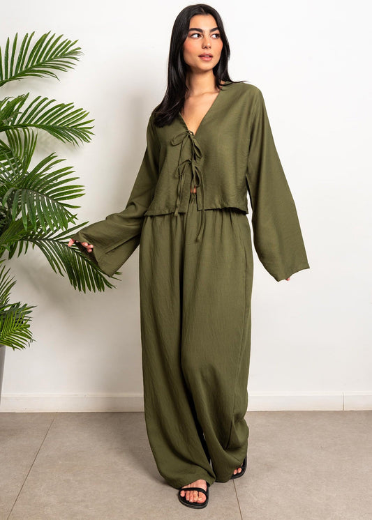 Boho Linen Set - Olive