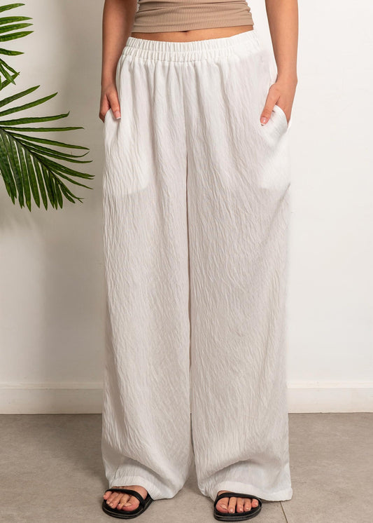 Boho Linen Pants - White