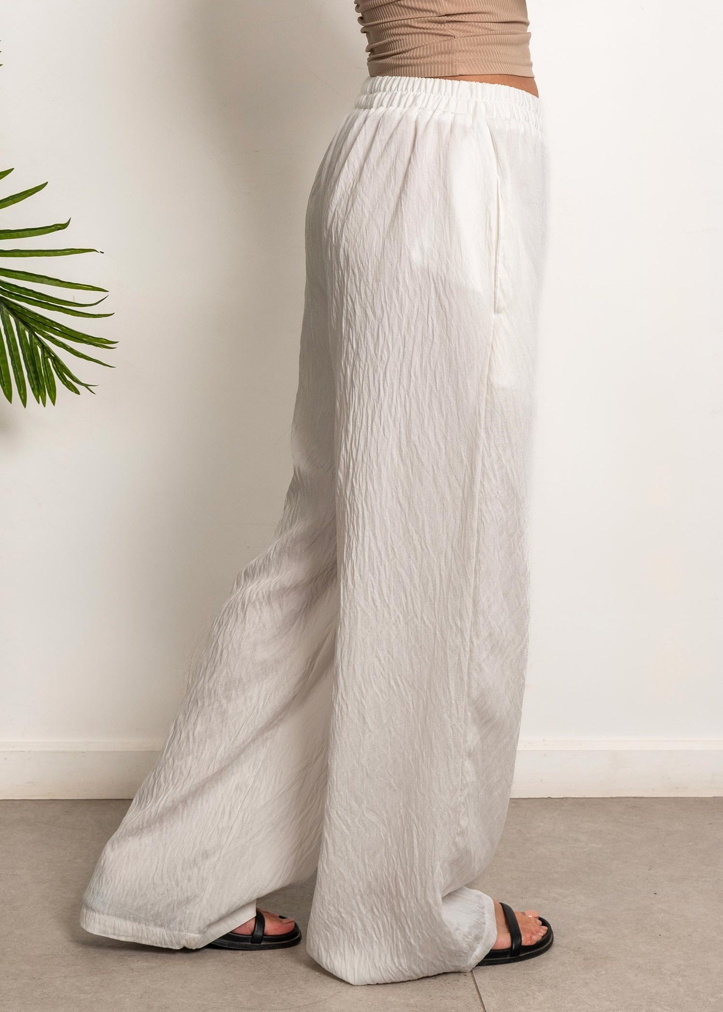 Boho Linen Pants - White