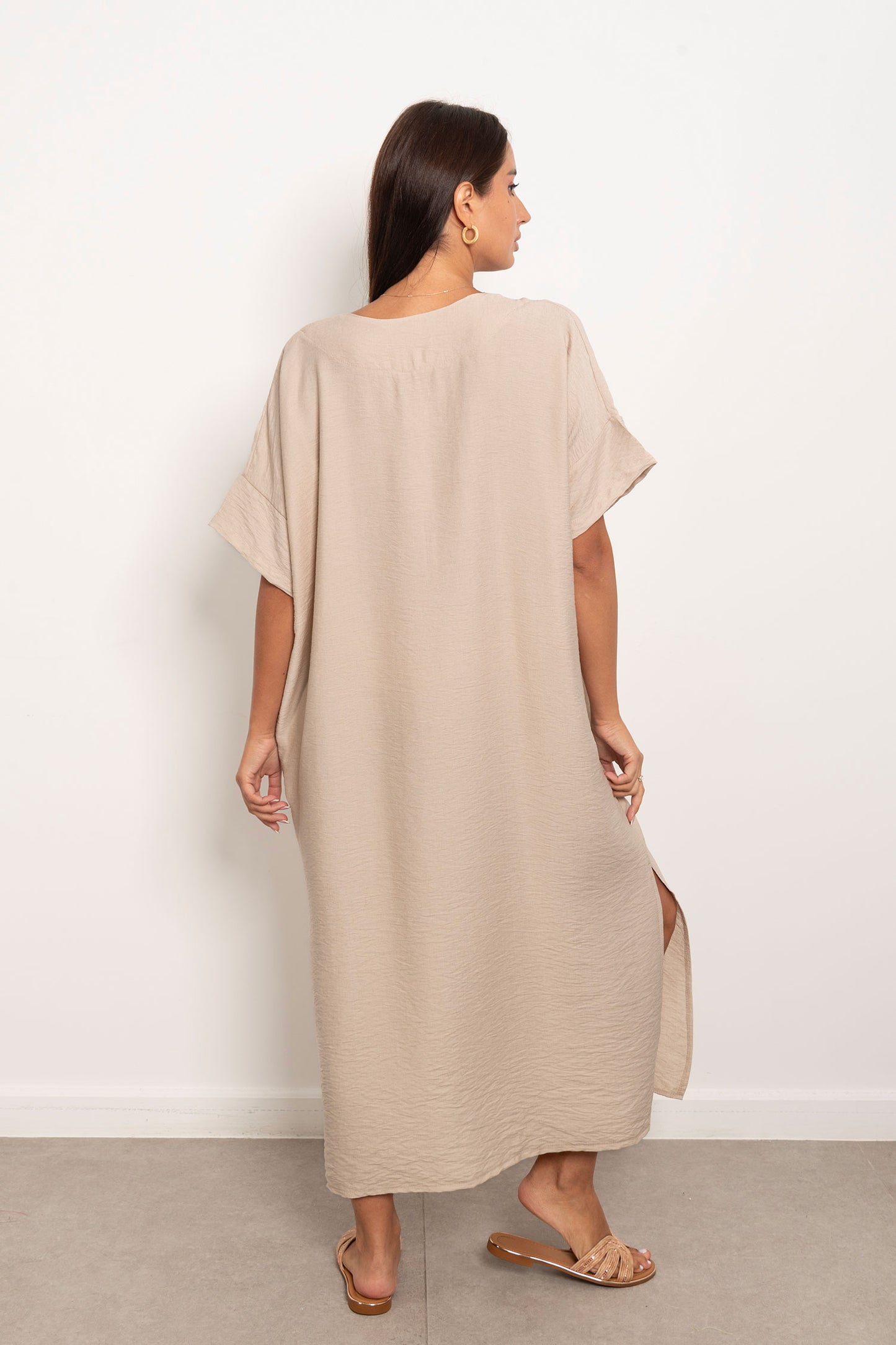 Basic Linen Dress - Beige