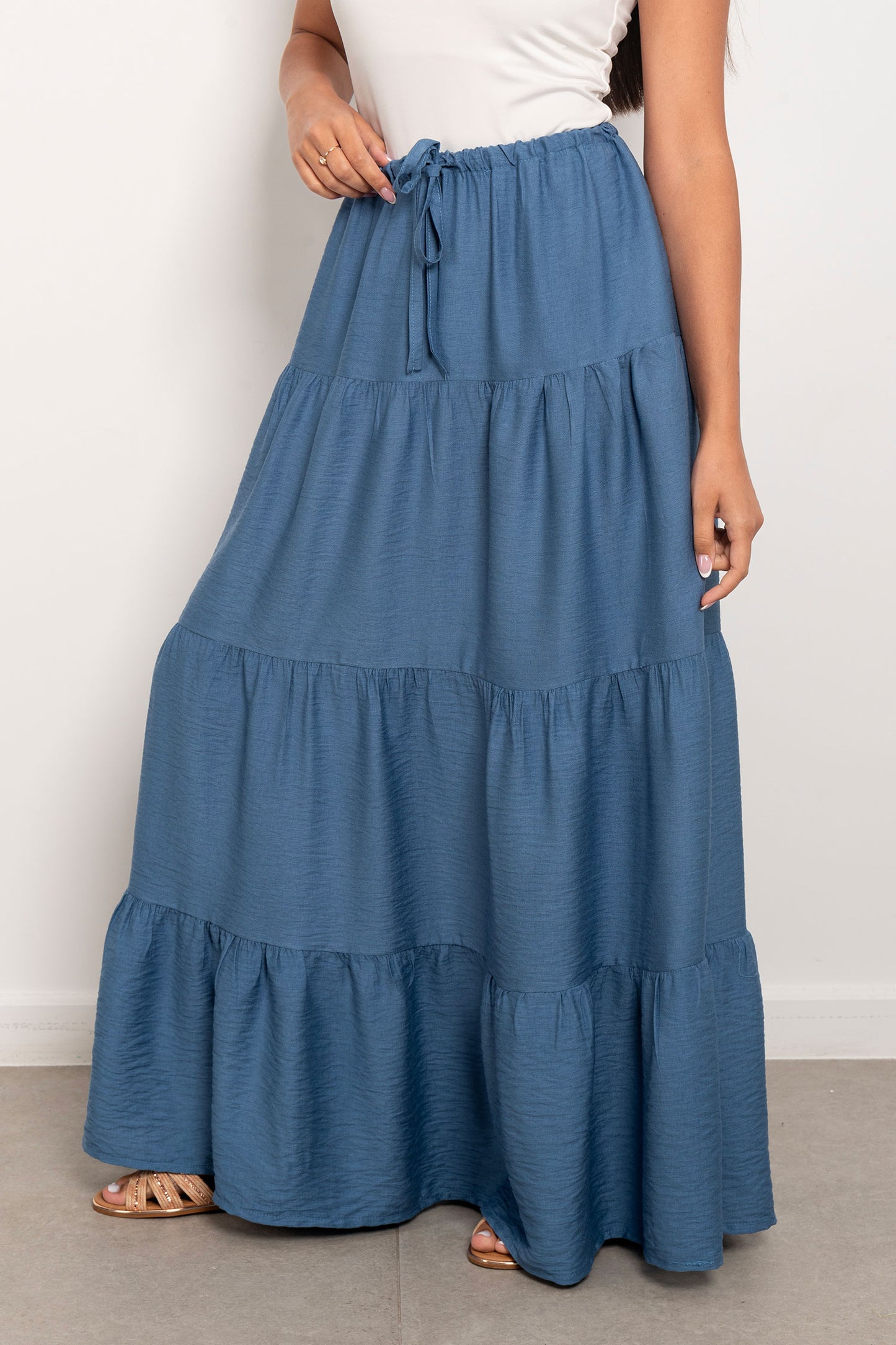 Flowy Summer Skirt - Denim Blue